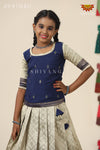 Festive Collection -Navy Blue Banras Mughal Pattu PavadaiFor Girls !!