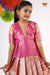 Girls Pink Tissue Coconut Pattu Pavadai - Festive Wear