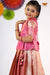 Girls Pink Tissue Coconut Pattu Pavadai - Festive Wear