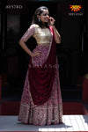 Marroon Mirror Bandhini Lehenga For Girls