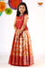 Red Silver Poppy Pattu Pavadai For Girls - Festive Wear!!!  Quick overview