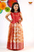 Red Silver Poppy Pattu Pavadai For Girls - Festive Wear!!!  Quick overview