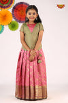 Green Golden vector Pattu Pavadi For Girls !!!