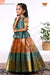 Girls Vintage Rose Pattu Pavadai in Gold - Festive Wear