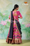 Impressive Pink Zig Zag Banarasi Lehenga