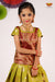 Festive Collection - Green Golden Feather Pattu Pavadai For Girls !!!