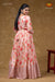 Pink Pure Chanderi Rose Print Long Gown For Girls !!!
