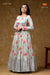 SkyBlue Pure Chanderi Rose Print Long Gown For Girls !!!