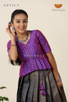 Festive Collection -Grey Senkandhal Pavadai Sattai For Kids
