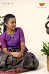 Festive Collection -Grey Senkandhal Pavadai Sattai For Kids