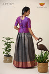 Festive Collection -Grey Senkandhal Pavadai Sattai For Kids