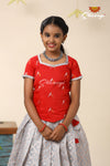 Festive Collection - Grey Kota Bird Pattu Pavadai For Kids!!!
