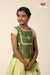 Festive Collection - Green Kota Leaf Chanderi Pattu Pavadai For Girls 