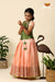 Festive Collection - Peach Kota Leaf Chanderi Pattu Pavadai For Girls