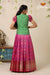 Floral Patola Pink Pattu Pavadai For Girls - Festive Wear!!!