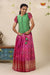 Floral Patola Pink Pattu Pavadai For Girls - Festive Wear!!!