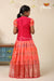 Floral Patola Orange Pattu Pavadai For Girls - Festive Wear!!!