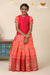 Floral Patola Orange Pattu Pavadai For Girls - Festive Wear!!!