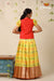 Floral Patola Yellow Pattu Pavadai For Girls - Festive Wear!!!