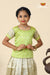 Festive Collection -  Green Tissue Butta Border Pavadai Set For Kids