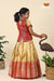 Festive Collection -  Red Tissue Butta Border Pavadai Set For Kids