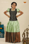 Green Bubble GrassPattu Pavadai For Girls - Festive Wear!!!