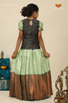 Green Bubble GrassPattu Pavadai For Girls - Festive Wear!!!