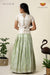 Green Pastel Rose Pattu Pavadai For Girls - Festive Wear!!!