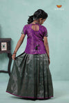 Green Antique String Alpha Traditional Pavadai Sattai For Girls