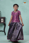 Navy Blue Antique String Alpha Traditional Pavadai Sattai For Girls