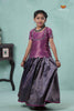 Navy Blue Antique String Alpha Traditional Pavadai Sattai For Girls