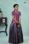 Navy Blue Antique String Alpha Traditional Pavadai Sattai For Girls
