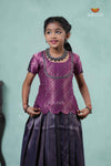 Navy Blue Antique String Alpha Traditional Pavadai Sattai For Girls