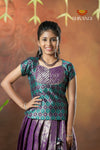 Festive Collection - Magenta Spring Leaf Pattu Pavadai
