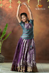 Festive Collection - Magenta Spring Leaf Pattu Pavadai