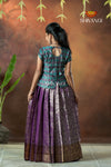 Festive Collection - Magenta Spring Leaf Pattu Pavadai