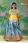 Girls Sky Blue Patola Doodle | Langa Model