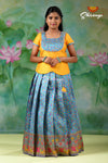 Girls Sky Blue Patola Doodle | Langa Model