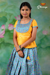 Girls Sky Blue Patola Doodle | Langa Model