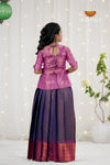 Festive Collection - Navy Blue Copper Rail Pattu Pavadai