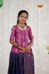 Festive Collection - Navy Blue Copper Rail Pattu Pavadai
