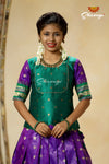 Girls Purple Peacock Parade Pattu Pavadai Langa Designs