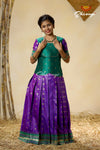 Girls Purple Peacock Parade Pattu Pavadai Langa Designs