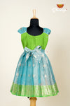 Sky Blue Floating Mango Bhutta Baby Frock