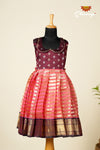 Girls Peach Golden Piller Frock !!!