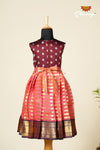 Girls Peach Golden Piller Frock !!!