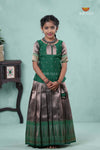 Green Silver Fire Alpha Traditional Pavadai Sattai For Girls