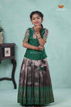 Green Silver Fire Alpha Traditional Pavadai Sattai For Girls