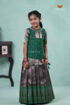 Green Silver Fire Alpha Traditional Pavadai Sattai For Girls