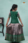 Green Silver Fire Alpha Traditional Pavadai Sattai For Girls